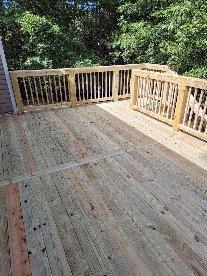 Aubrey Court — detail of custom deck surface and balustrade